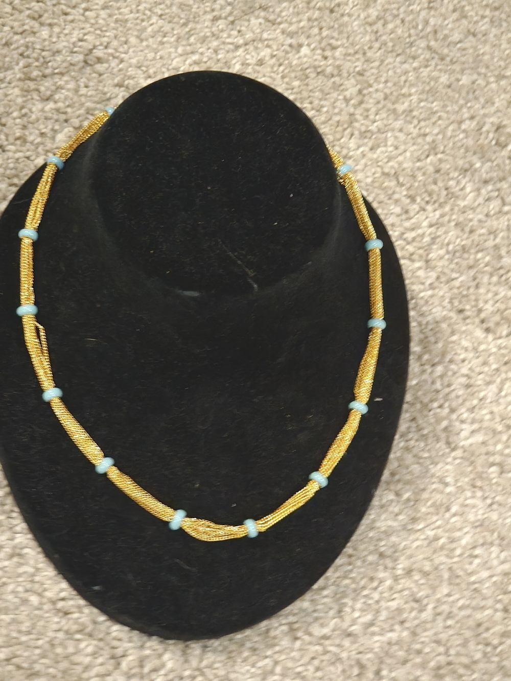 22kgp Dubai Jewelry Gold and Turquoise Beaded Women's Necklace